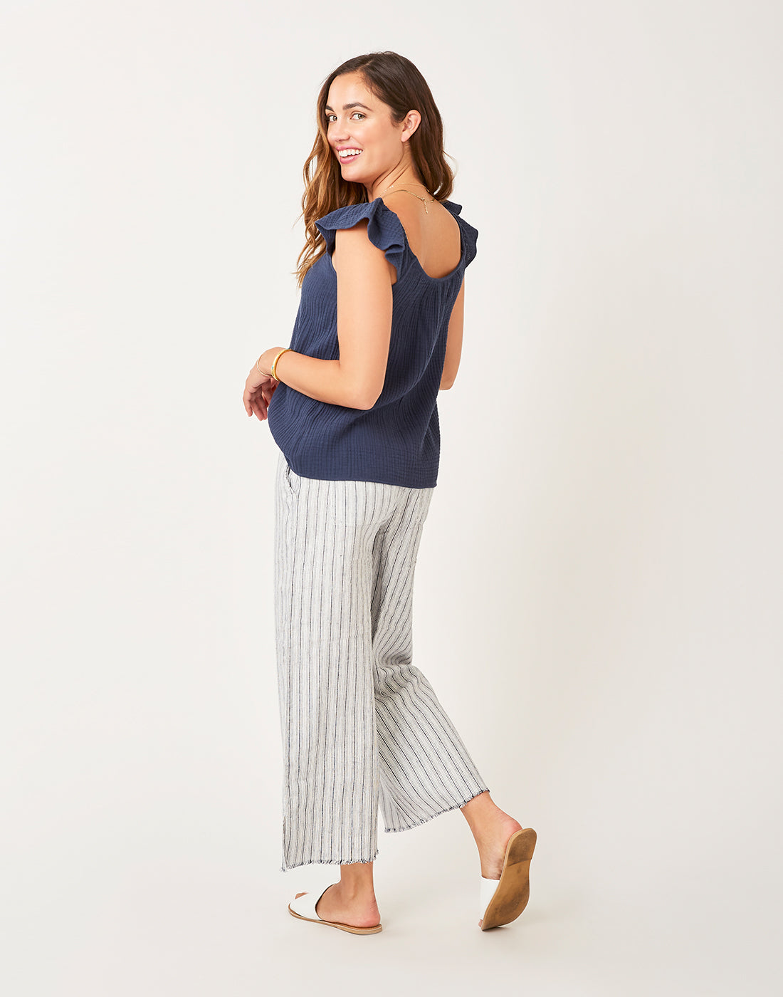 Blake Pant: Navy Byron Stripe