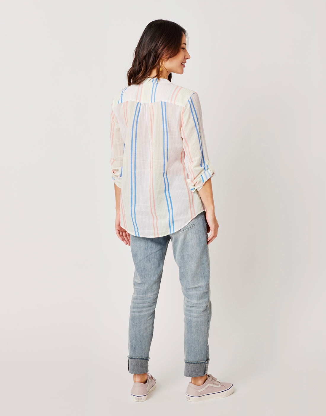 Dylan Gauze Tunic: Sunny Stripe