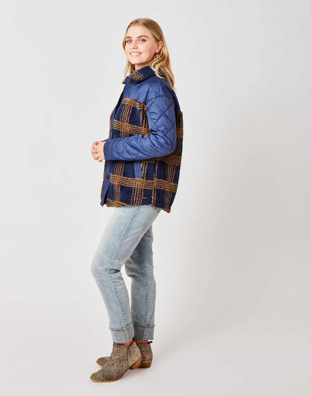 Vineyard Shacket: Navy Plaid