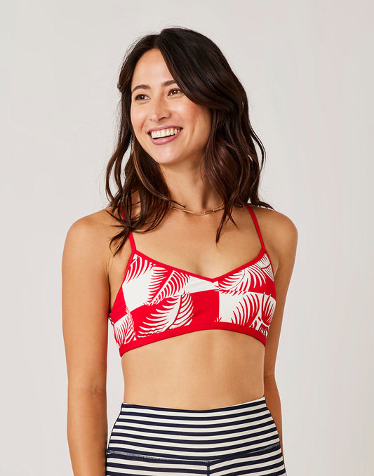 Stinson Top: Checkered Palm w. Hot Red