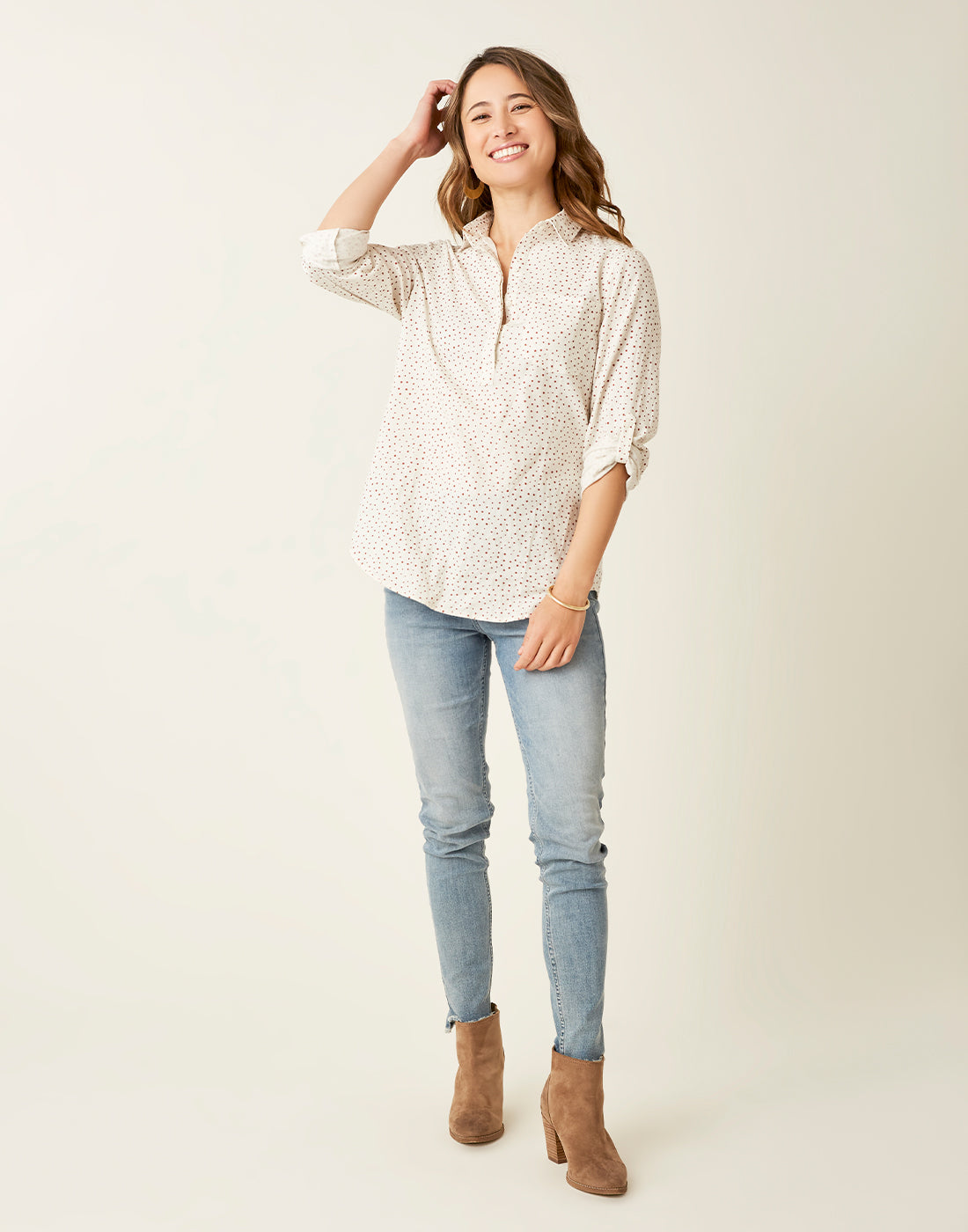 Sawyer Twill Tunic: Cloud Polka Dot