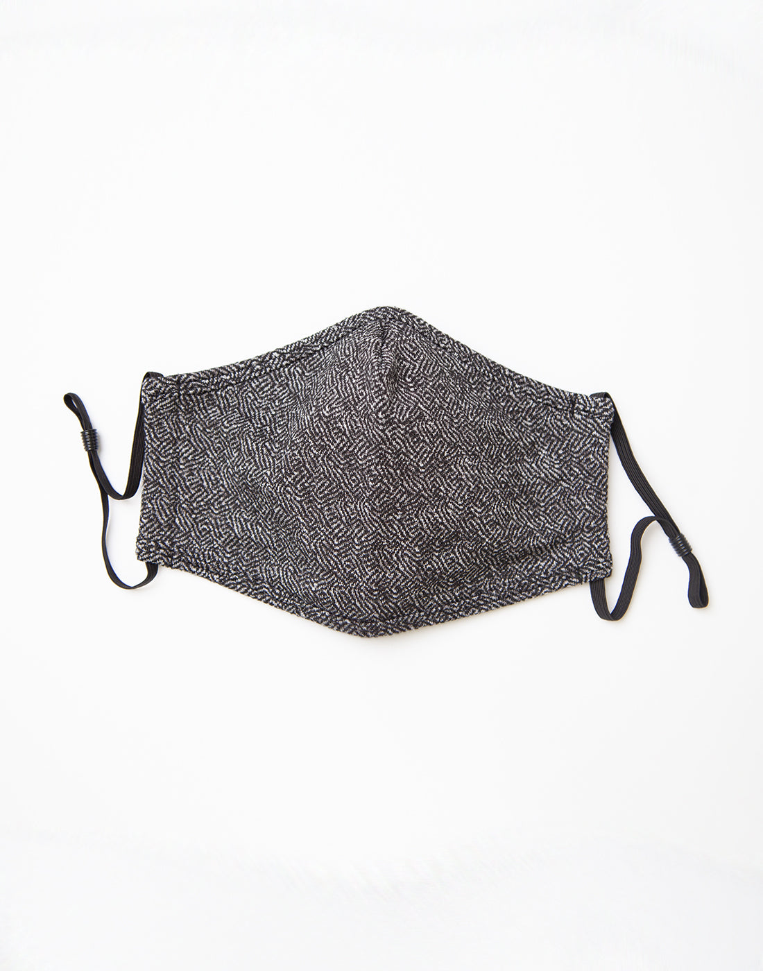 Herringbone Knit Face Mask: Black Topo - FINAL SALE