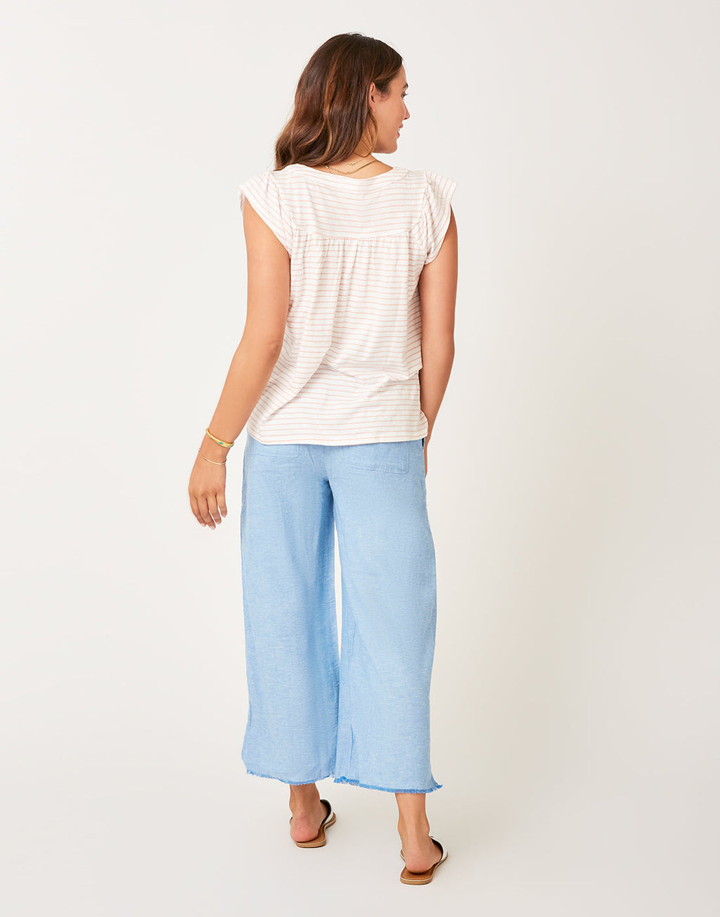 Kinsley Top: Cloud Dk. Azalea Stripe
