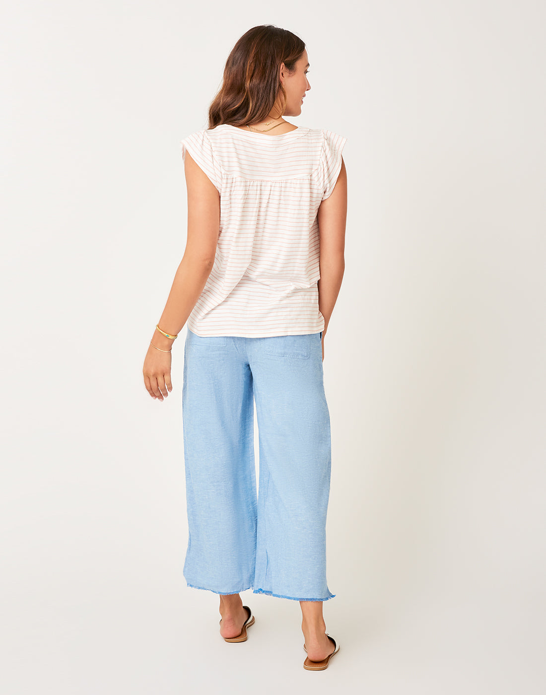 Kinsley Top: Cloud Dk. Azalea Stripe