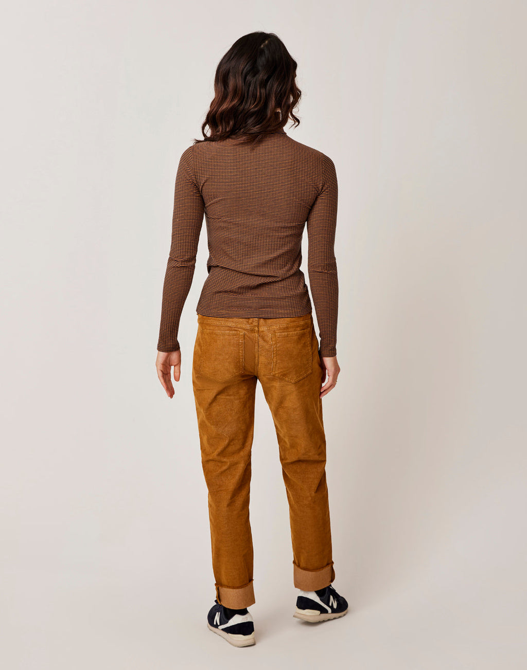 Denise Turtleneck: Cocoa Mini Stripe