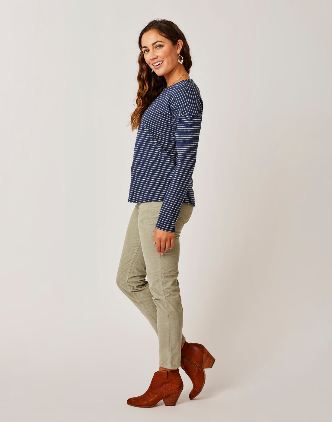 Alexis Top: Navy Stripe