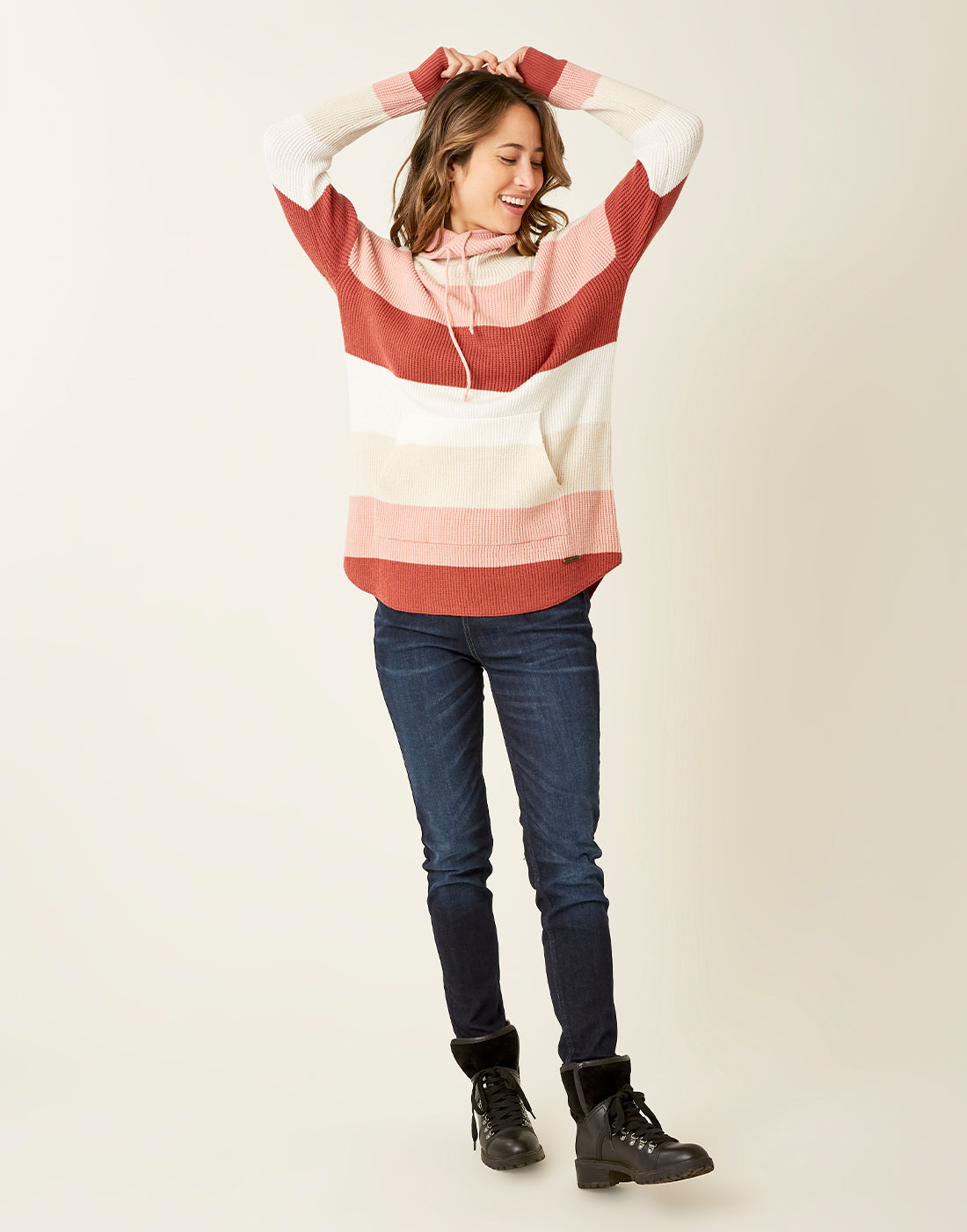 Rockvale Sweater: Red Clay Bold Stripe - FINAL SALE