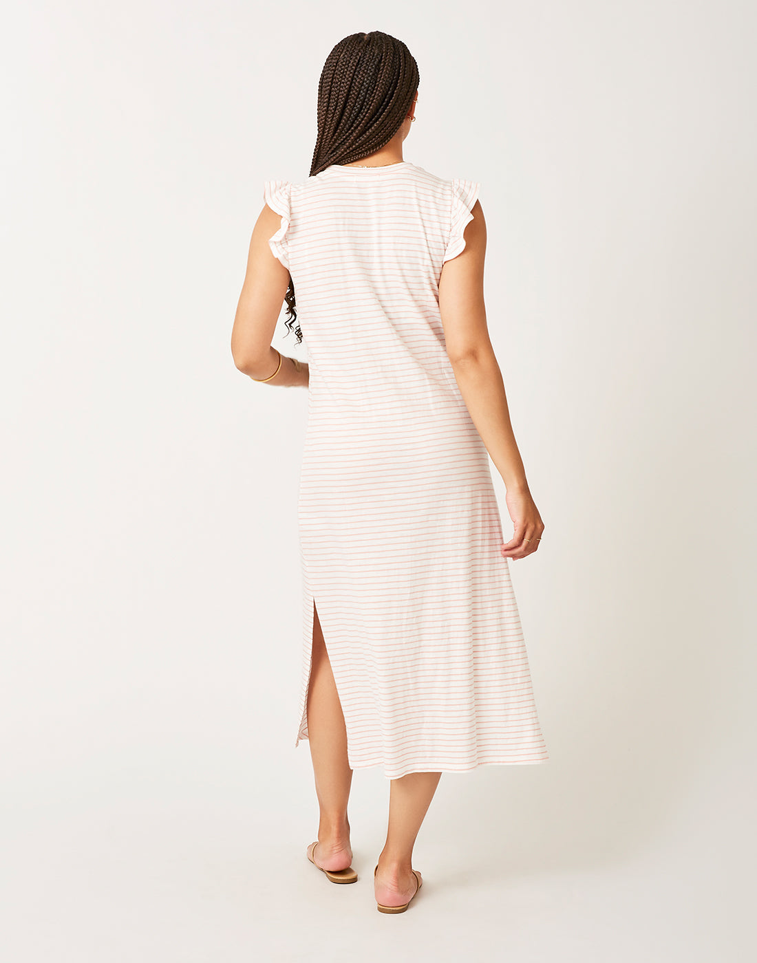 Maeve Dress: Cloud Dk. Azalea Stripe