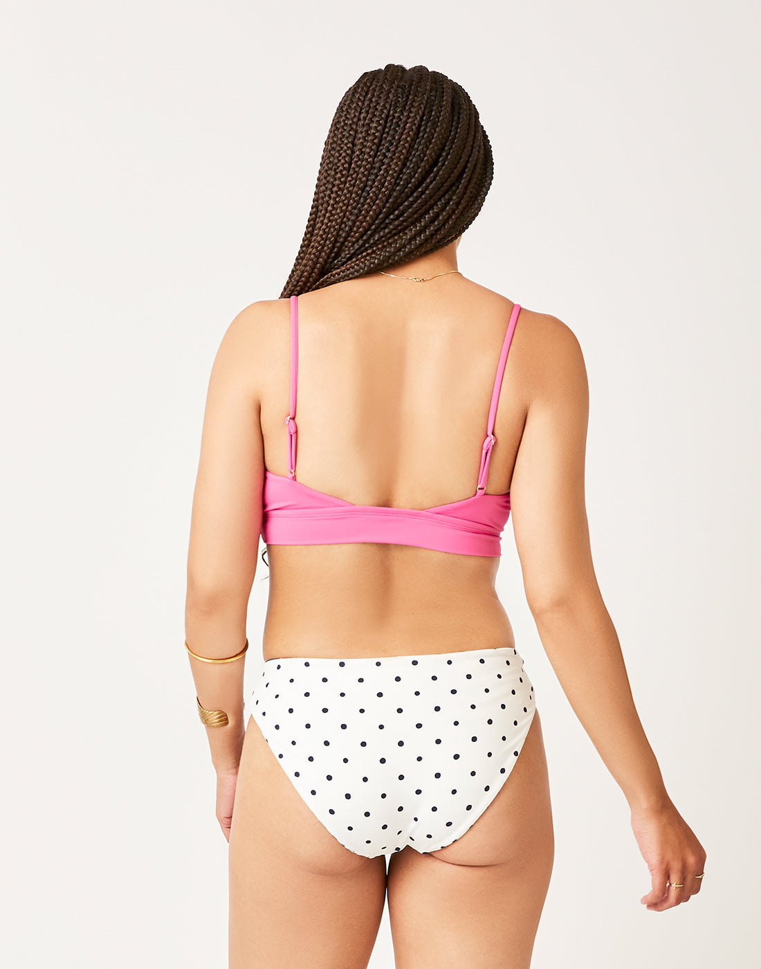 St. Barth Reversible Bottom: Botanical/Cloud Polka Dot