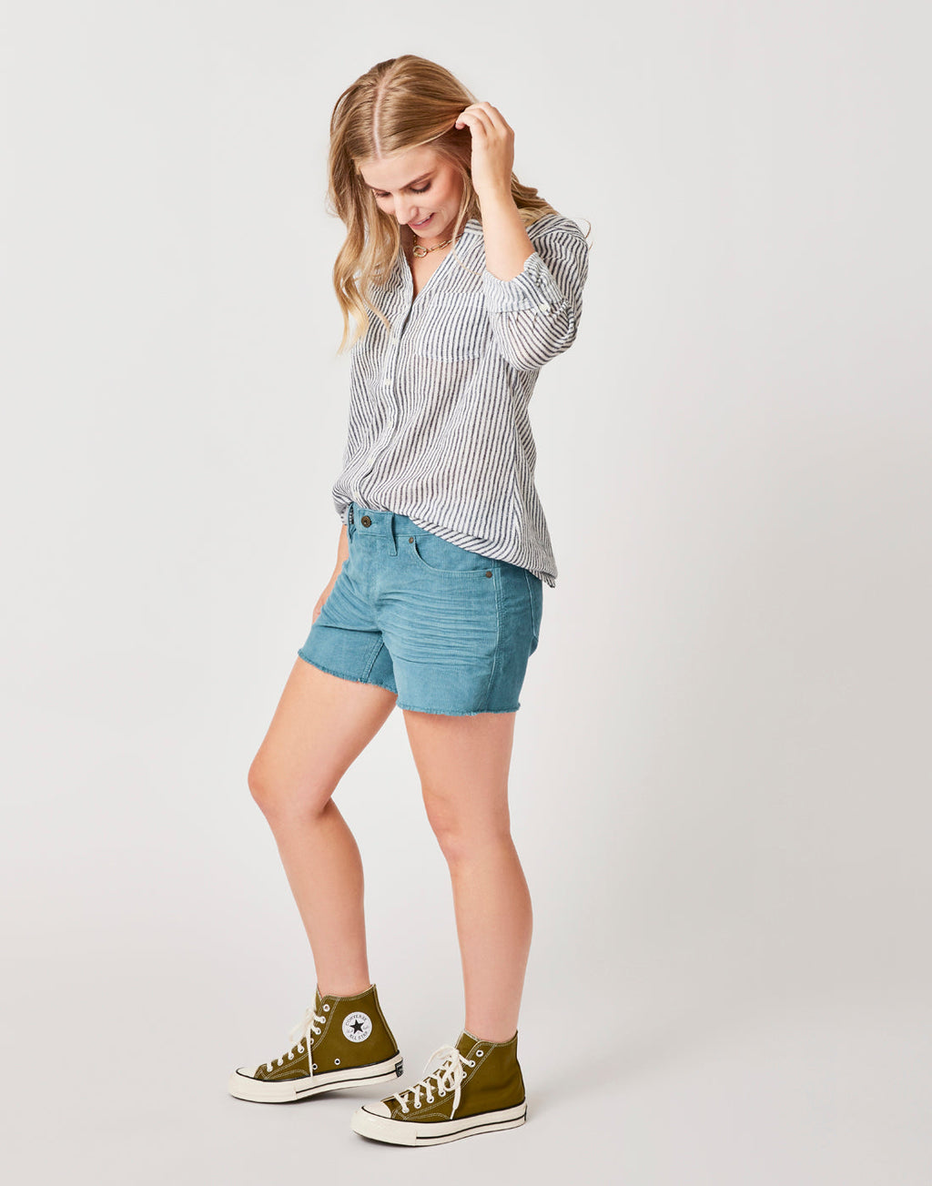 Dylan Gauze Tunic: Navy Milos Stripe