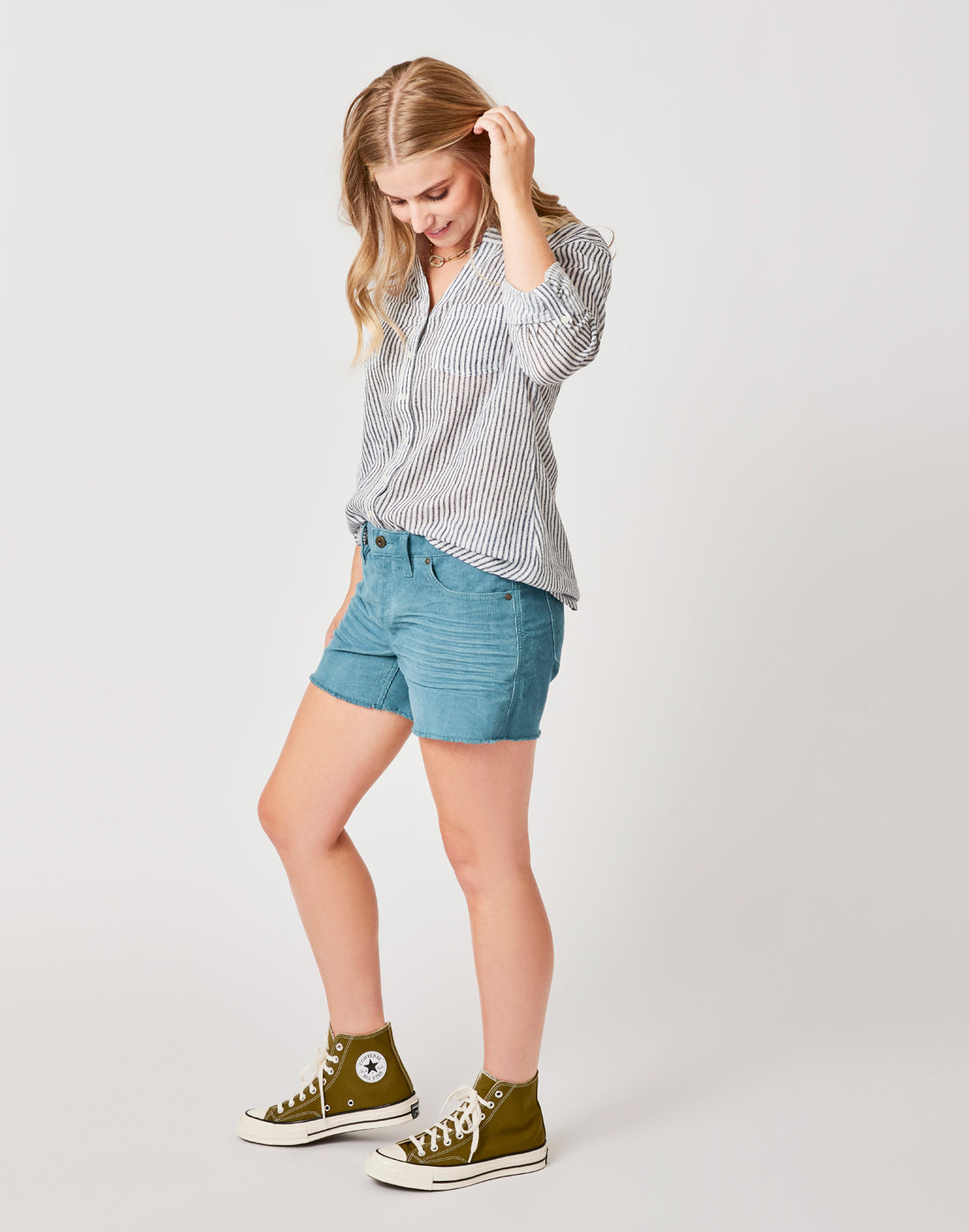 Dylan Gauze Tunic: Navy Milos Stripe