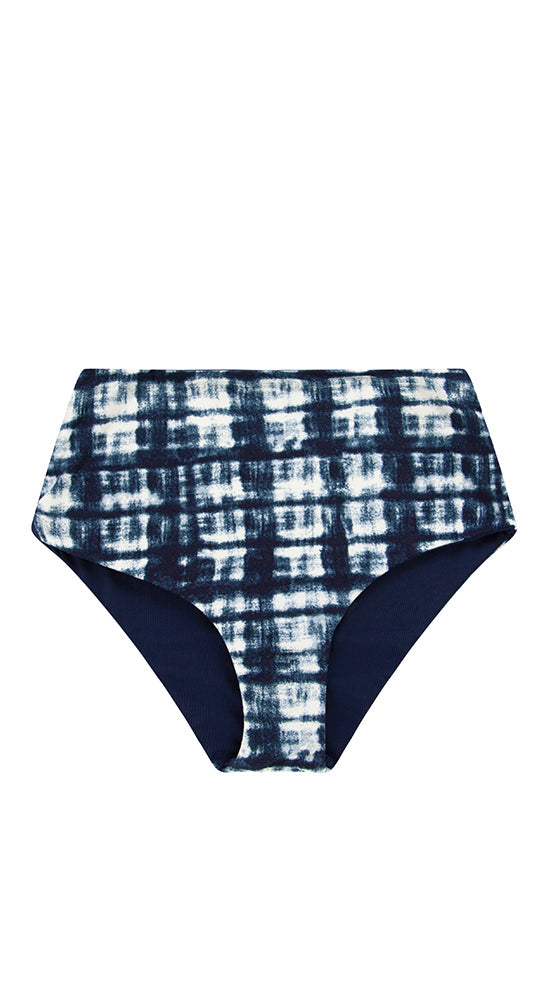 Erin Reversible Bottom: Navy Tie Dye/Navy Rib