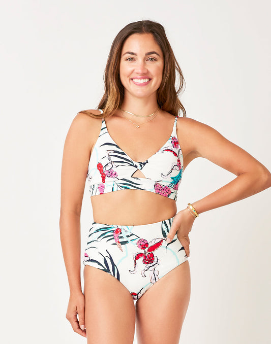 Erin Reversible Bottom: Botanical/Cloud Polka Dot