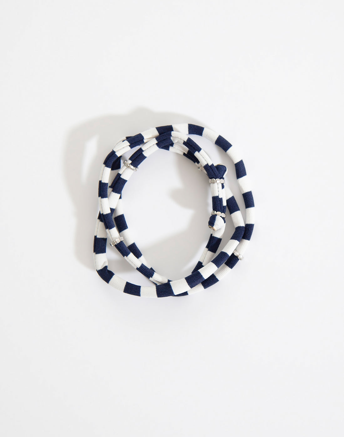 Water Bracelet: Navy Stripe-Feather Floral