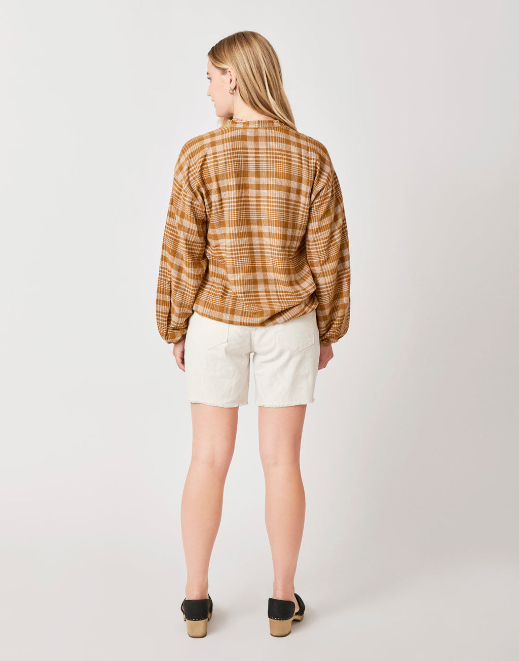 Shelby Top: Cocoa Plaid