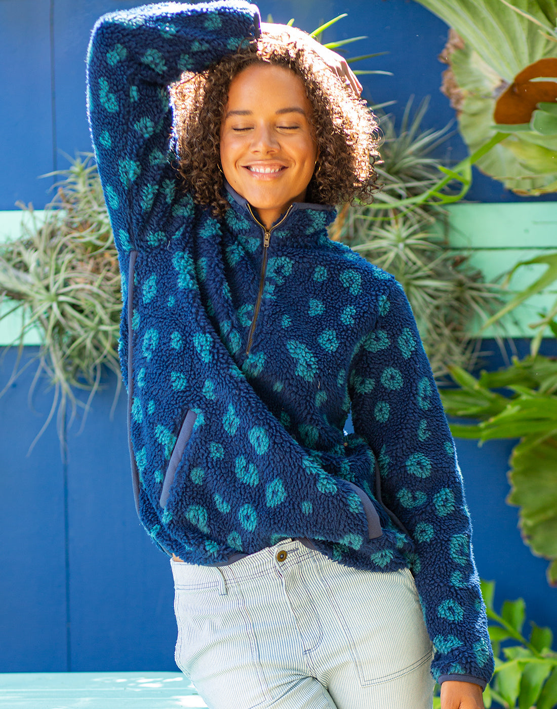 Westport Jacquard Tunic: Navy Leopard