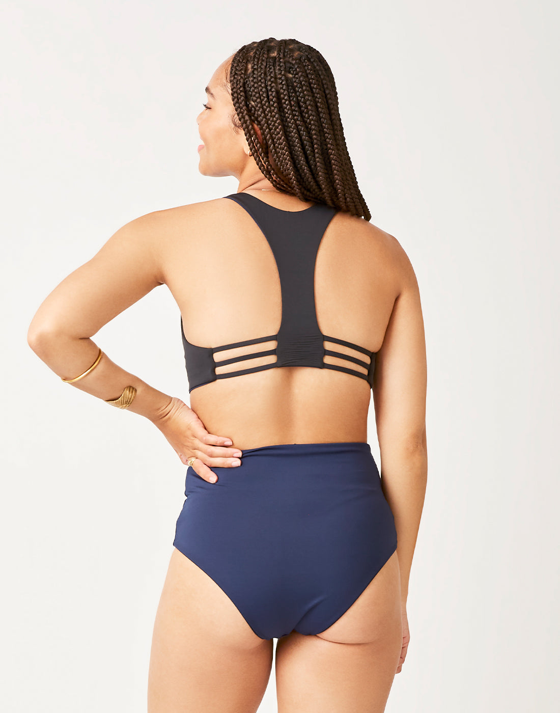 Erin Reversible Bottom: Black/Navy