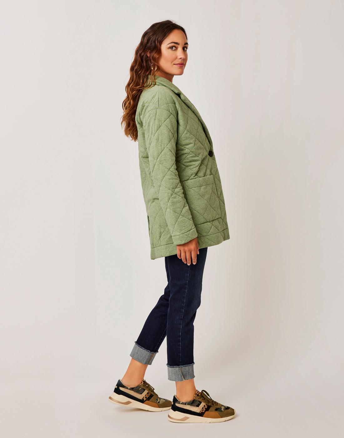Maggie Quilted Topper: Olive Heather