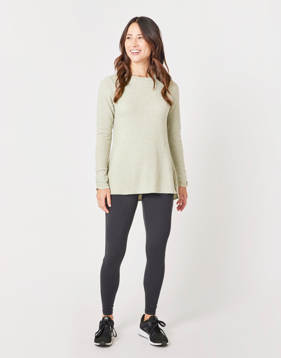 Chelsea Top: Olive Heather
