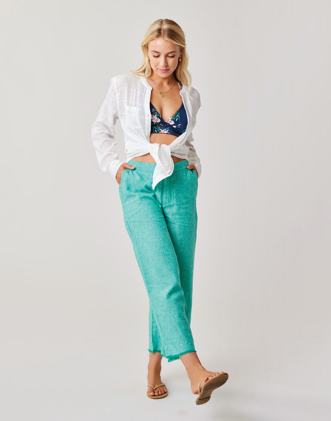 Blake Pant: Fern Chambray
