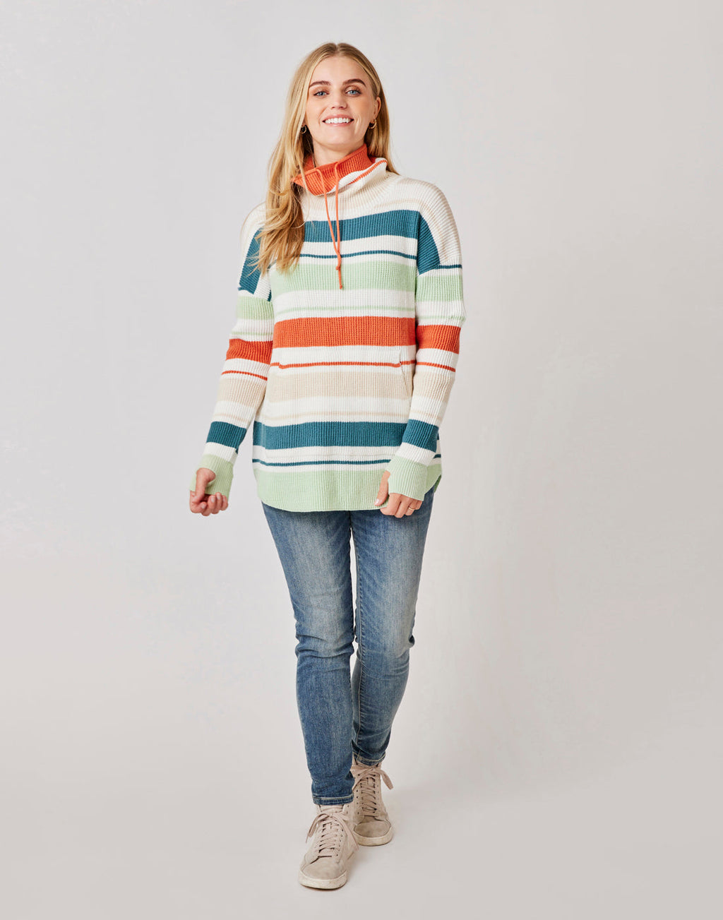 Rockvale Sweater: Frost Multi Stripe