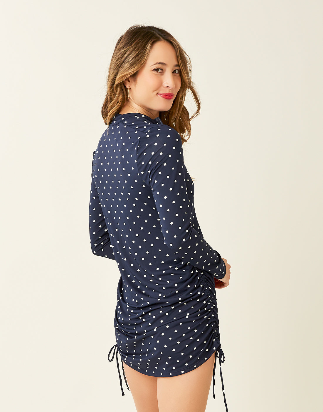 Cody Sun Dress: Navy Polka Dot