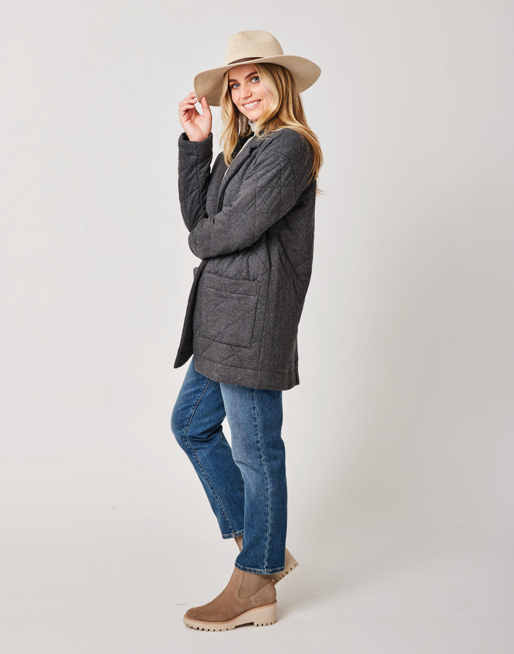 Maggie Quilted Topper: Black Heather