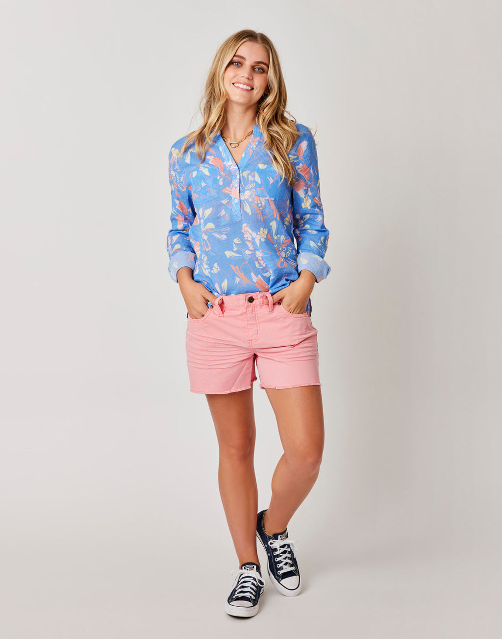 Oahu 4" Twill Short: Grapefruit