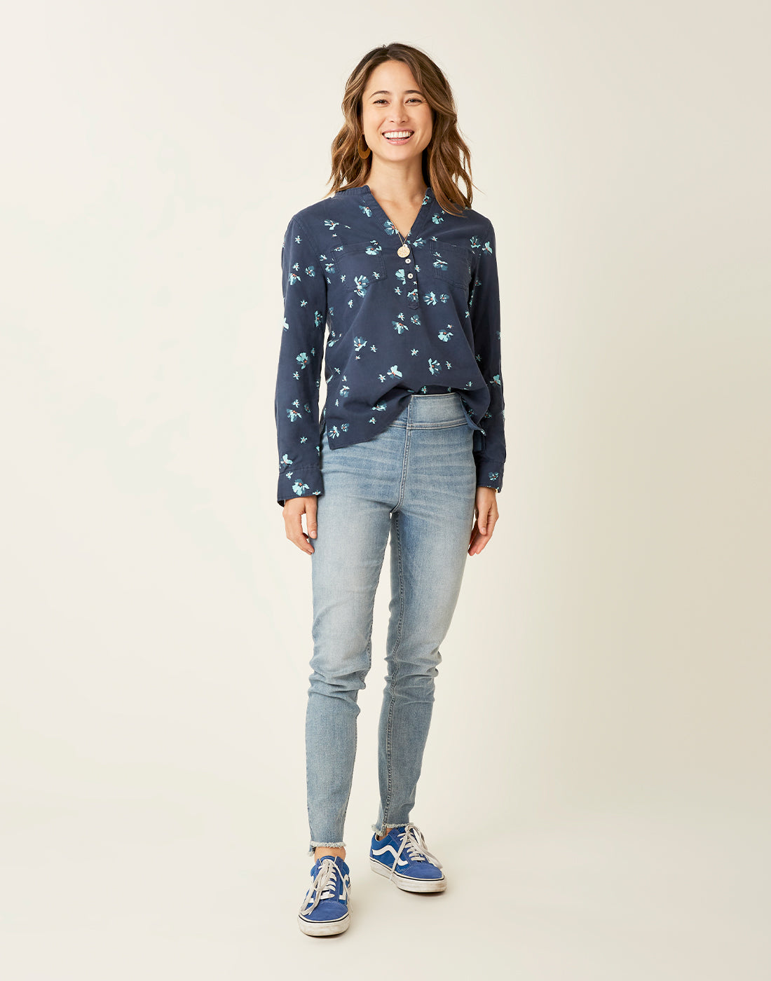 Dylan Twill Shirt: Navy Love Letter