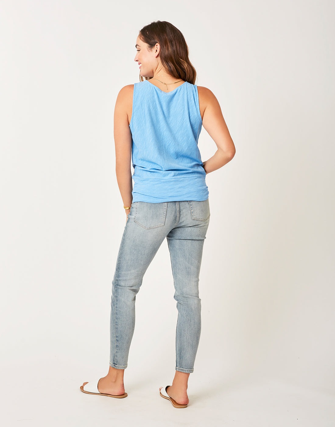 Luisa Slub Top: Light Royal