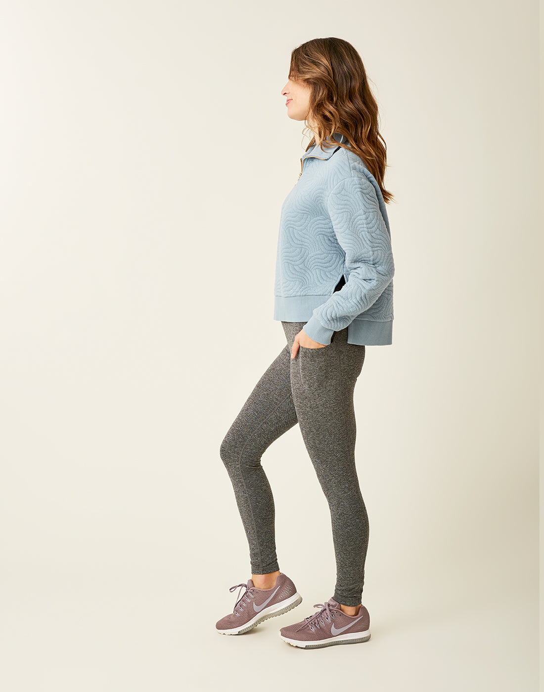 Incline Tight: Black Grey Herringbone