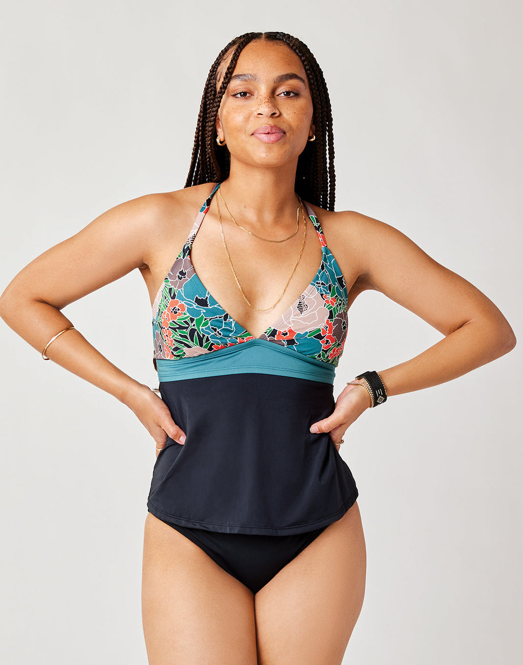 Dahlia Tankini: Jardin w. Black