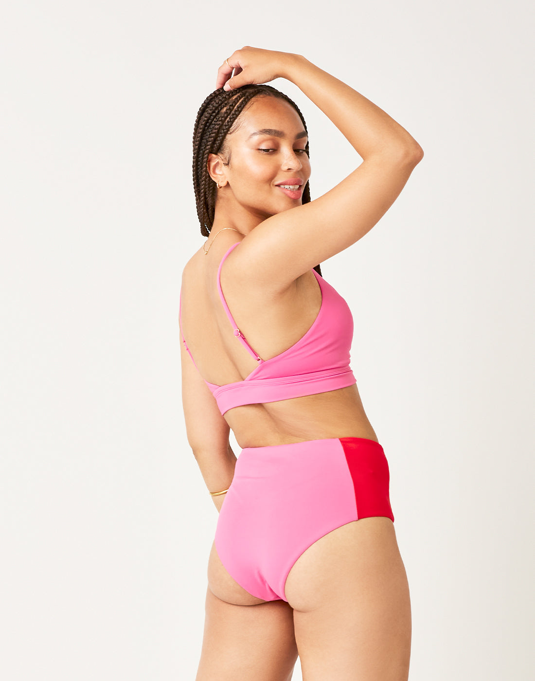 Erin Colorblock Bottom: Fuchsia w. Hot Red